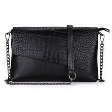 Load image into Gallery viewer, Crocodile Pattern Embossed Genuine Leather Cowhide Diagonal Clutch