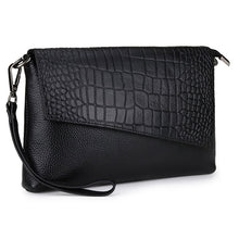 Load image into Gallery viewer, Crocodile Pattern Embossed Genuine Leather Cowhide Diagonal Clutch