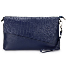 Load image into Gallery viewer, Crocodile Pattern Embossed Genuine Leather Cowhide Diagonal Clutch