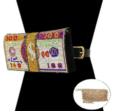 Load image into Gallery viewer, 10K MULTI COLOR RHINESTONE MONEY BAG