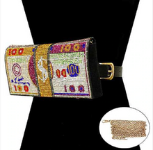 Load image into Gallery viewer, 10K MULTI COLOR RHINESTONE MONEY BAG