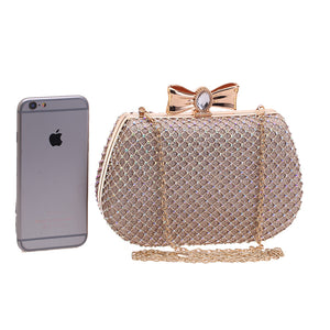 Diamond-Studded Mesh Evening Bag