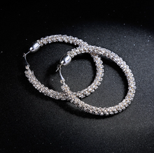 Load image into Gallery viewer, Trendy Korean Oversize Crystal Hoop Earrings
