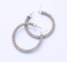 Load image into Gallery viewer, Trendy Korean Oversize Crystal Hoop Earrings
