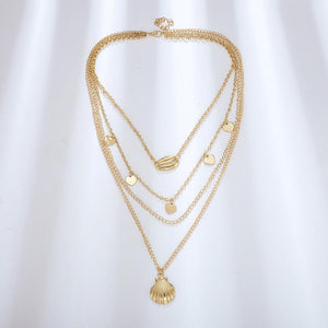 Fan-shaped Alloy Shell Necklace