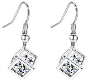 Rubik's Cube Zircon Earrings