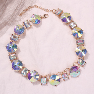 Glass Rhinestone Bright Ins Wind Necklace